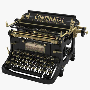 continental vintage typewriter 3d model